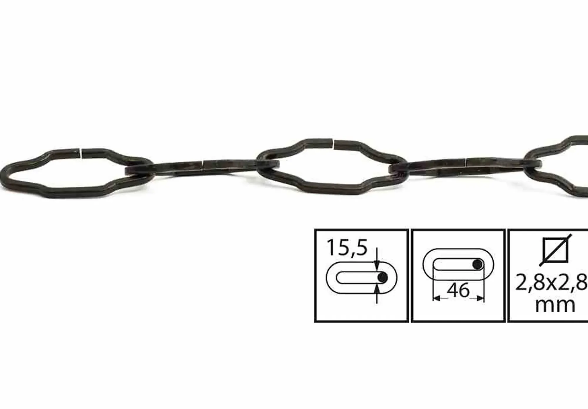 Kjetting 320-2 svart 2m sb-Habo New