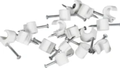 KLAMMER 3X5MM HVIT FOR LAMPETTLEDNING 2x0,75MM-Valux Discount