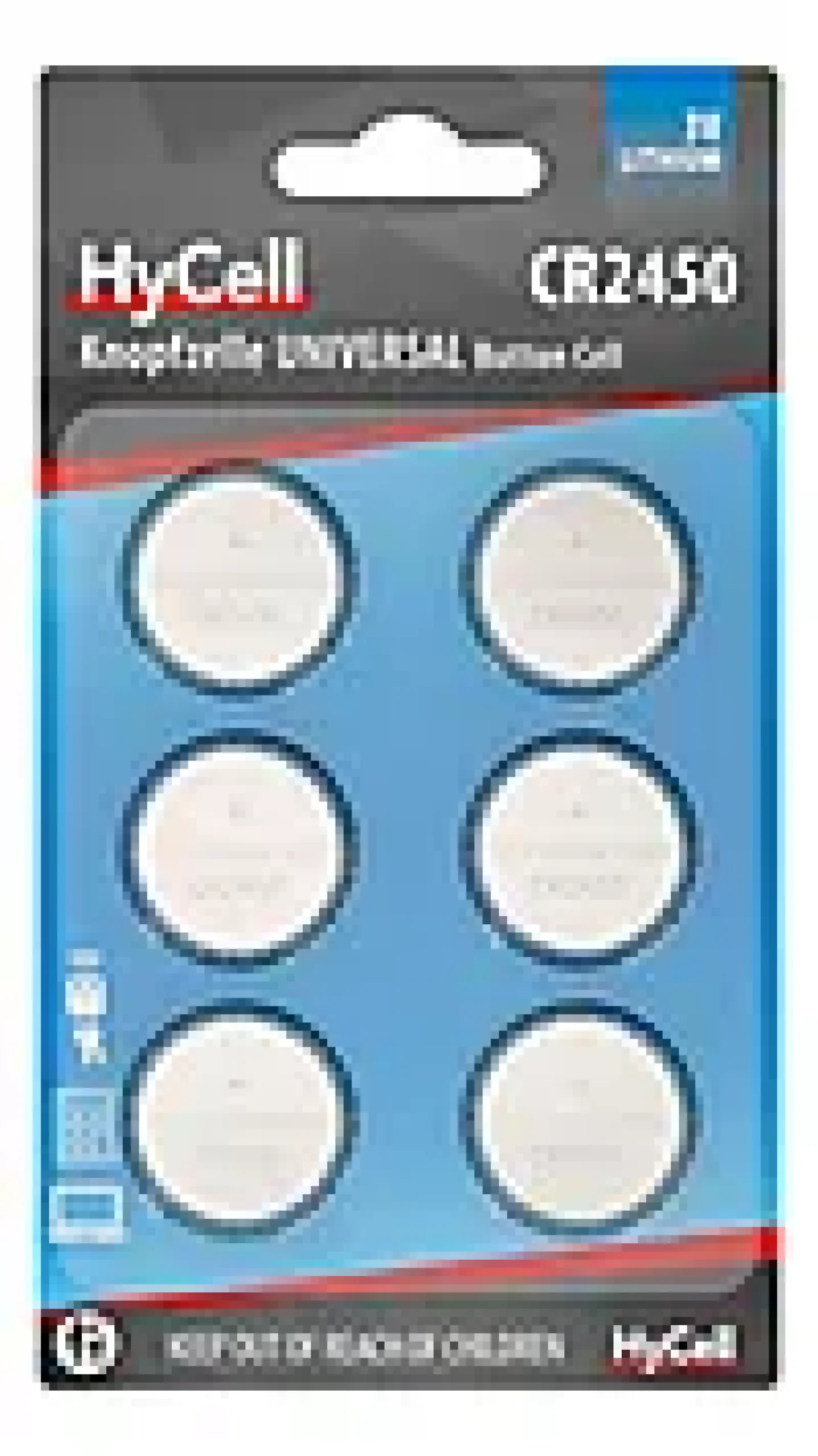 Knappcellebatteri CR2450 6stk-Hycell Hot
