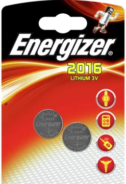 Knappcellebatteri CR2016 3V Lithium 2stk-Energizer New