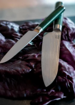 Kokkekniv smaragd damask 12cm-Øyo Hot