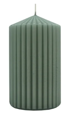 Kubbelys med riller 7x12cm antikk-Diana lys Outlet