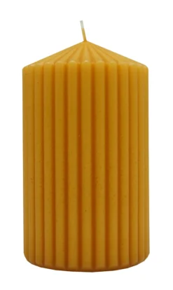 Kubbelys med riller 7x12cm oker-Diana lys Clearance