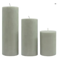 KUBBELYS 7X20CM STEARIN GRÅ-Diana lys Discount