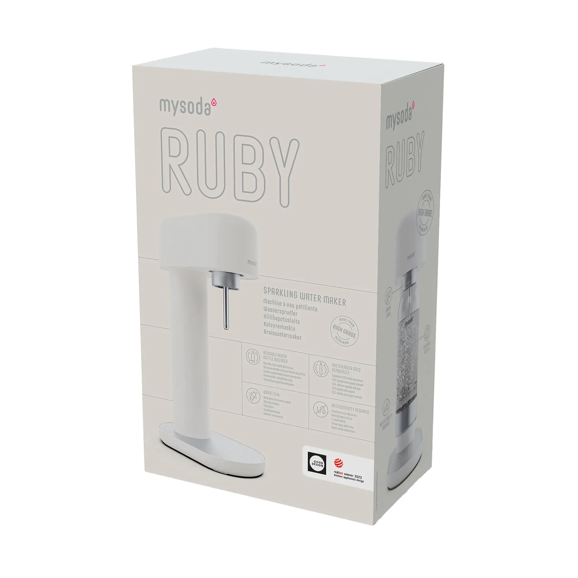 Kullsyremaskin Ruby 2 White Silver (excl. sylinder)-Mysoda Clearance