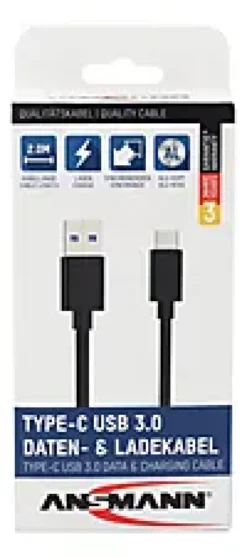 Ladekabel USB-A til USB-C 2m-Ansmann Sale