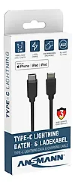 Ladekabel USB-C til lightning 2m-Ansmann Best
