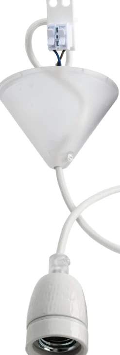 Lampeoppheng E27 porselen tekstilkabel 1.8m-Gelia Online