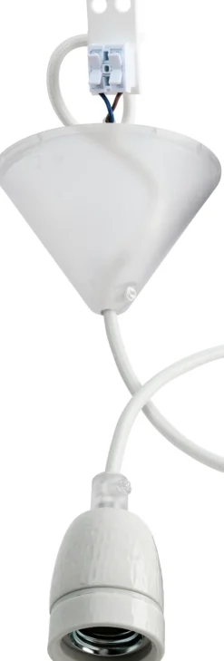 Lampeoppheng E27 porselen tekstilkabel 1.8m-Gelia Online