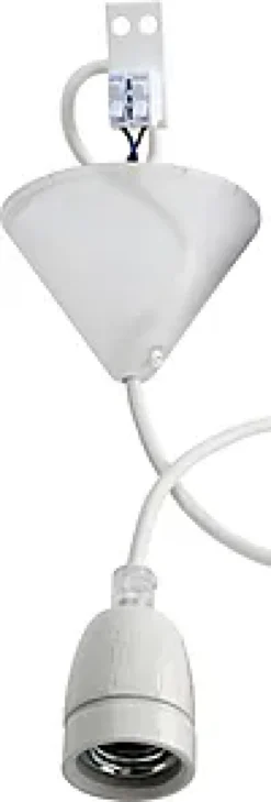 Lampeoppheng E27 porselen tekstilkabel 1.8m-Gelia Online