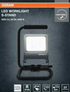 Led Arbeidslampe 50w 4500lm 4000K - 2m Ledning-Osram Online