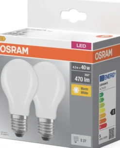 LED Classic A 40 E27 2700K 2stk.-Osram Sale