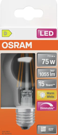 LED Classic A 75 9W 2700K dim E27-Osram Best