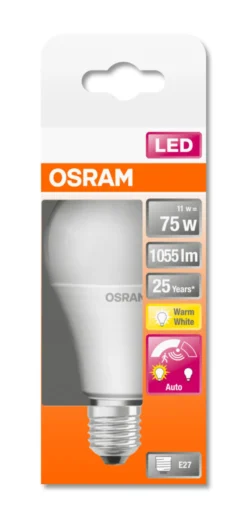 Led Classic A 75 11W 2700K Motion Sensor E27-Osram Sale