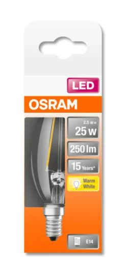 LED Classic B 25 2,5W 2700K E14-Osram