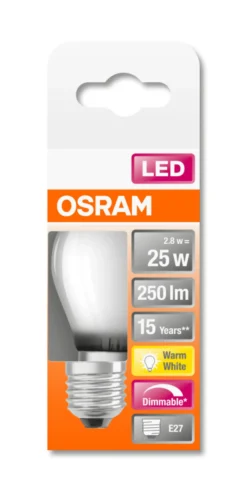 LED Classic P 25 2.8W 2700K dim E27-Osram New