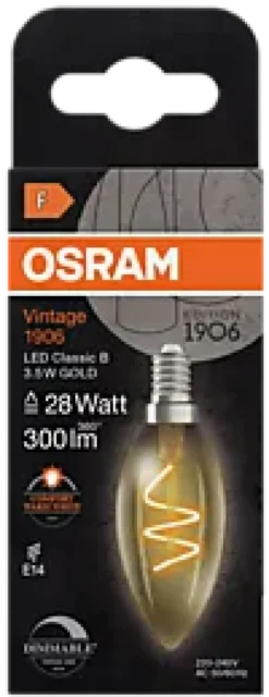 Led Dekorasjonspære E14 B28 300lm Gold Dimbar Varmere Lys-Osram Online