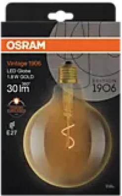 Led Dekorasjonspære E27 G125 30lm Gold Varmere Lys-Osram New