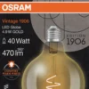 Led Dekorasjonspære E27 G95 40 470lm Gold Dim Varmere Lys-Osram