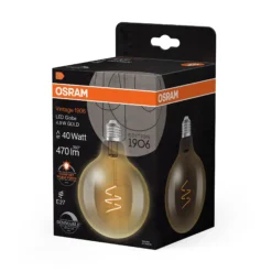 Led Dekorasjonspære E27 G95 40 470lm Gold Dim Varmere Lys-Osram