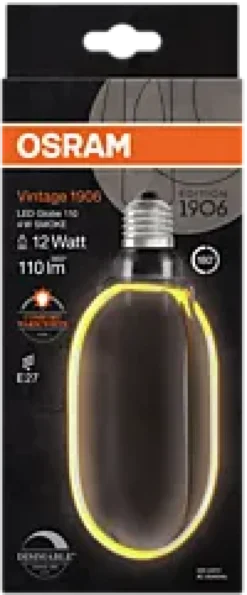 Led Dekorasjonspære E27 Ø100 12 110lm Smoke Dim Ekstra Varm-Osram New