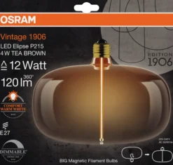 Led Dekorasjonspære E215 12 120lm Tea Brown Dimbar Varmhvit-Osram New