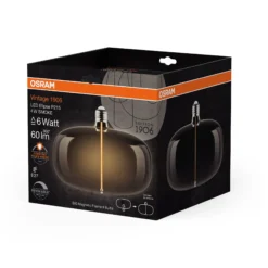 Led Dekorasjonspære E27 O215 60lm Smoke Dimbar Ekstra Varm-Osram New