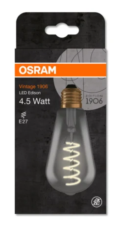 LED Edison 15 fil smoke glass 1800K E27-Osram Discount