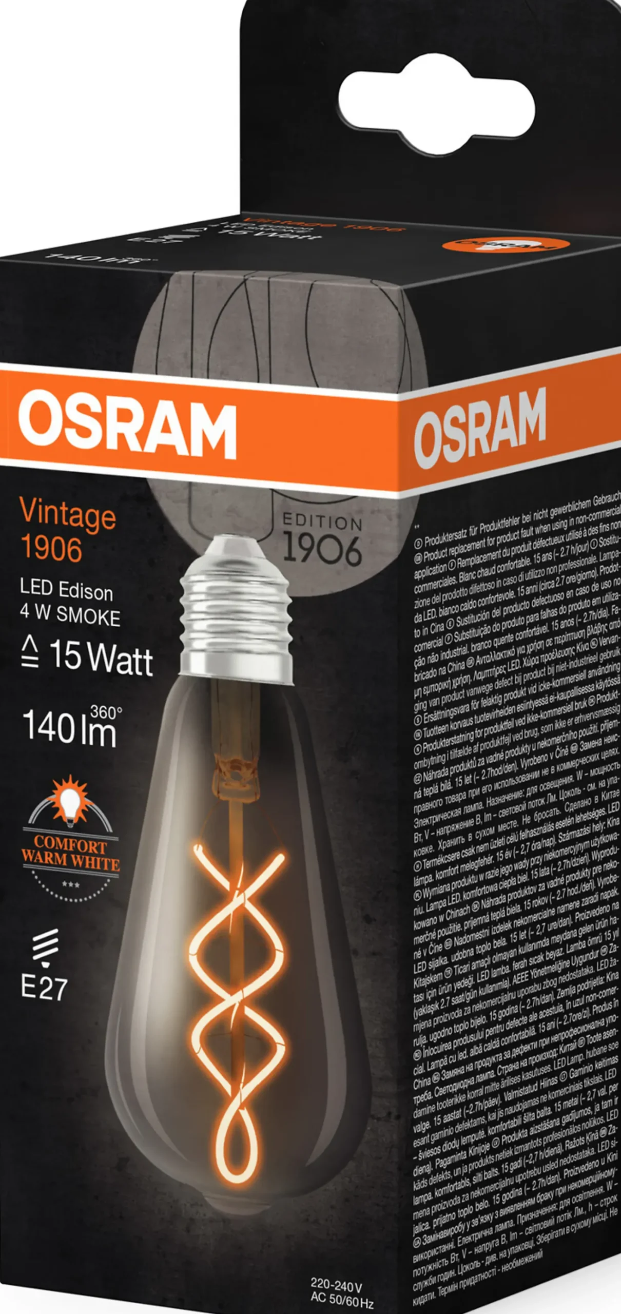 LED Edison 1906 15 smoke 4W dim 1800K E27-Osram Online
