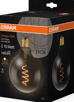 LED Globe G125 15 fil smoke spiral glass 1800K E27-Osram Discount