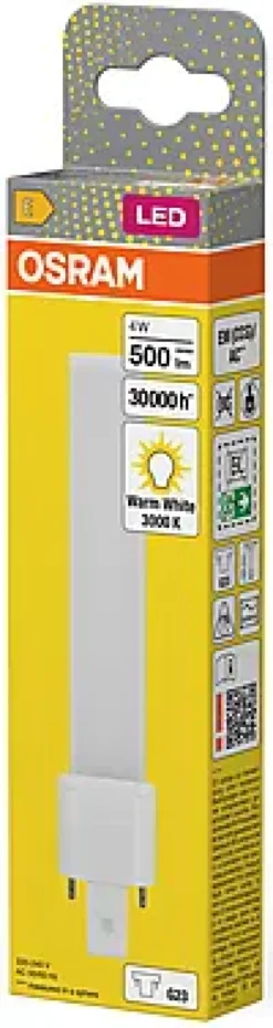 LED kompaktlysrør Dulux S9 4W 3000K 450lm G23-Osram New