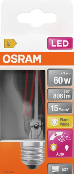 LED lyspære Classic A60 7,3W 2700K daylight sensor E27-Osram Best