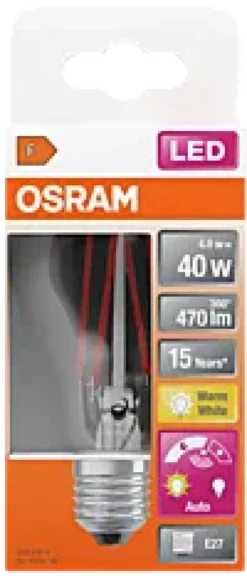 LED lyspære Classic A40 4,9W 2700K daylight sensor E27-Osram Best