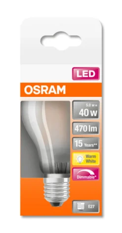 LED lyspære Classic A 40 4,5W 2700K matt dim E27-Osram Sale