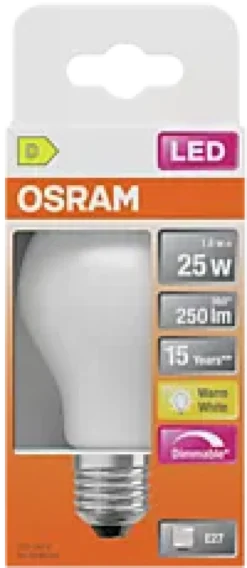 Led Lyspære E27 Classic A25 250lm matt Dimbar-Osram Outlet