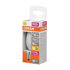 Led Lyspære E14 Classic B40 470lm matt Dimbar-Osram Clearance