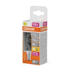 Led Lyspære E14 Classic Bw25 250lm klar Dimbar-Osram New