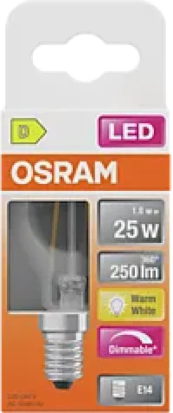 Led Lyspære E14 Classic P25 250lm klar Dimbar-Osram Outlet