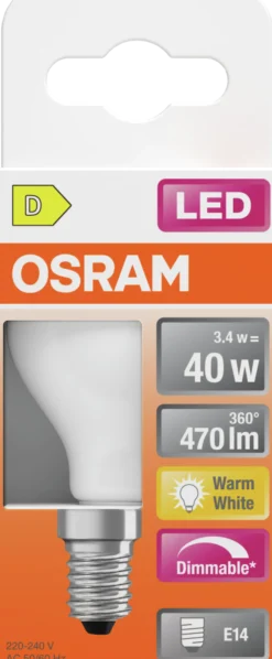 Led Lyspære E14 Classic P40 470lm matt Dimbar-Osram Clearance