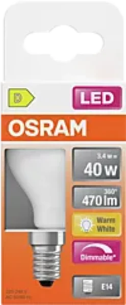 Led Lyspære E14 Classic P40 470lm matt Dimbar-Osram Clearance