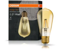 LED lyspære1906 Edison 22 2,8W 824 gold E27-Osram
