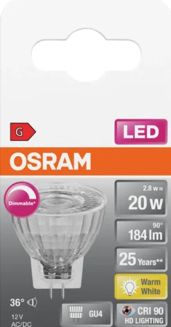 LED lyspære MR11 35 gu4 dim 3,2W 2700K 36° 12V-Osram Sale