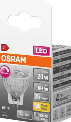 LED lyspære MR11 35 gu4 dim 3,2W 2700K 36° 12V-Osram Sale