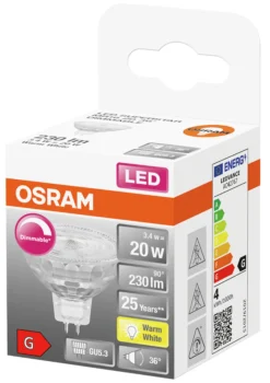 LED lyspære MR16 20 gu5,3 dim 3,4W 2700K 36° 12V-Osram Best