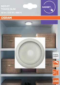 Led Mobil Lykt Dot- It Slim Hvit Batteri-Osram
