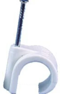 Ledningsklammer 7-10mm hvit oval 10stk-Gelia Outlet