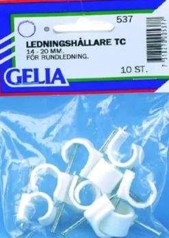 Ledningsklammer 14-20mm rund 10stk-Gelia Clearance