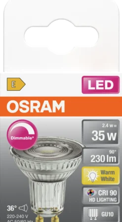Led Spot Gu10 Par16 35 230lm Dimbar Varmhvit-Osram Discount