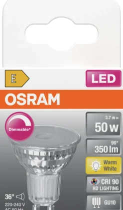 Led Spot Gu10 Par16 50 350lm Dimbar Varmhvit-Osram Online