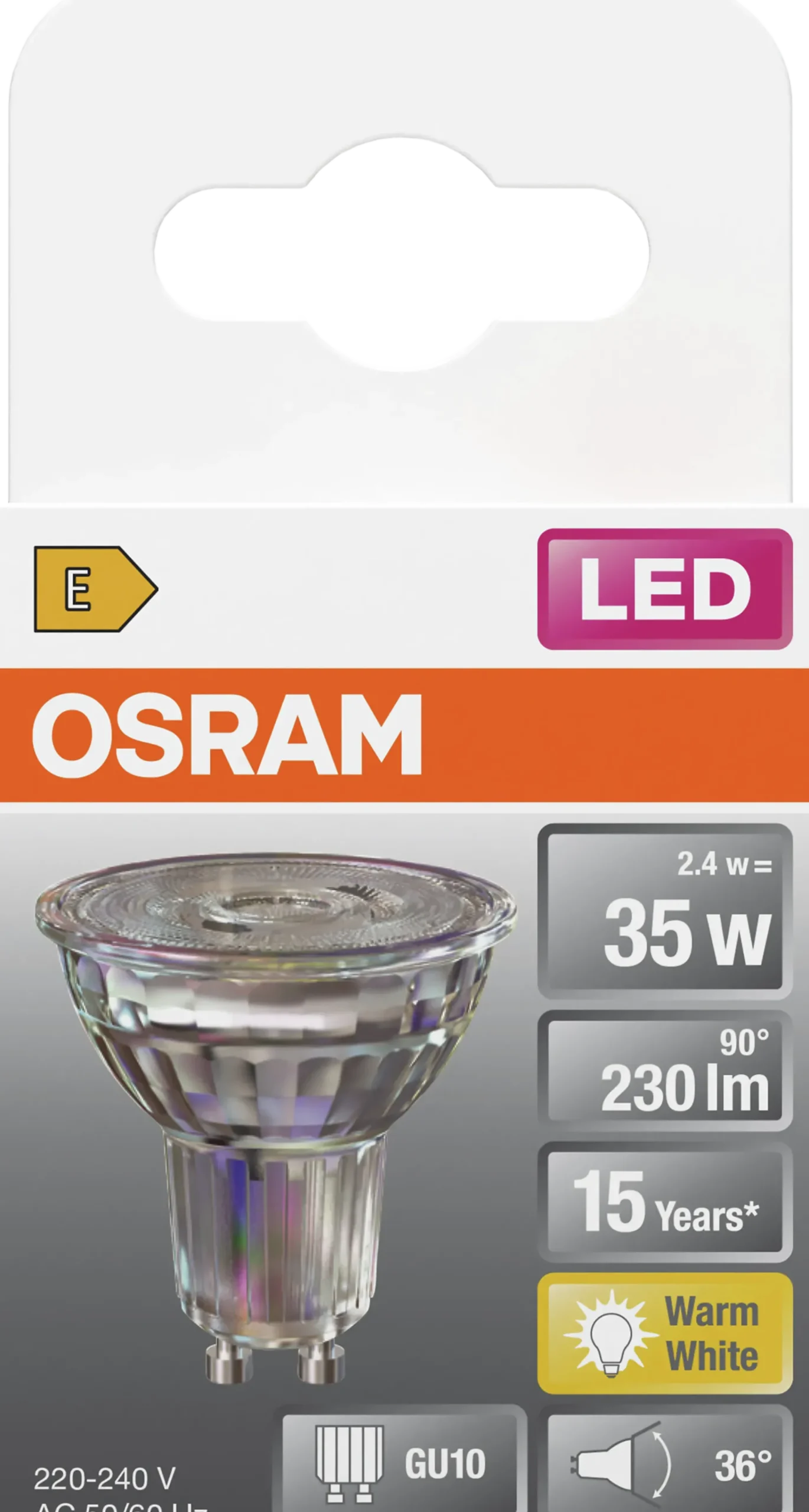 Led Spot Gu10 Par16 35 230lm Varmhvit-Osram Online